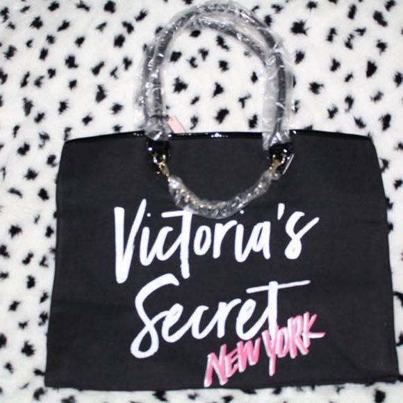 VICTORIA'S SECRET Angel City Tote Luxe-Black with Pink New York Bag - Picture 5 of 5